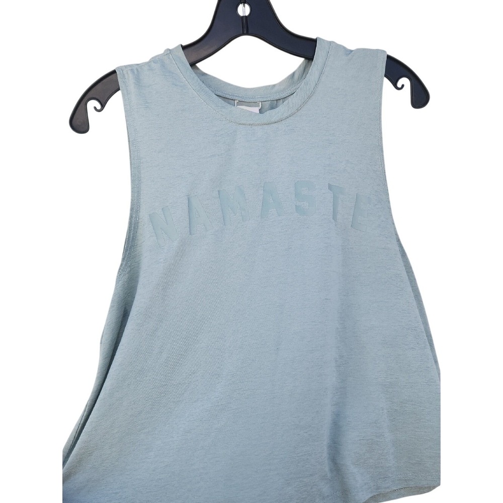 Spirutual Gangster Namaste Yoga Cropped Muscle Tank Small Mint Green Airy Loose